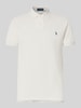 Polo Ralph Lauren Custom slim fit poloshirt met labelstitching Beige gemêleerd