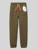 Blue Seven Regular Fit Sweatpants mit Pattentaschen Oliv