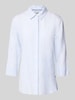 Brax Regular fit linnen blouse met 3/4-mouwen, model 'Vickie' Lichtblauw