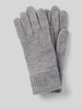 Christian Berg Woman Handschuhe aus reinem Kaschmir mit gerippten Abschlüssen Graphit Melange