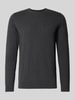 SELECTED HOMME Sweter z dzianiny o kroju regular fit z czystej bawełny model ‘BERG’ Ciemnoszary