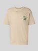 JACK & JONES Regular fit t-shirt van puur katoen model 'BREWY' Ecru