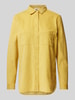 Christian Berg Woman Regular fit corduroy blouse met borstzakken Mosterdgeel