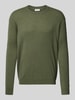 American Vintage Gebreide pullover met ribboorden, model 'RAXOW' Rietgroen