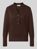 FREE/QUENT Relaxed Fit Pullover mit Alpaka-Anteil Modell 'Dido' Dunkelbraun Melange