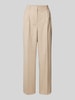 Tommy Hilfiger Wide Leg Wollhose mit Bundfalten Beige