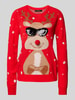 Vero Moda Pullover mit Weihnachtsmotiv Modell 'NEWT INSEL' Rot