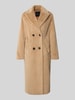 Marc Cain Regular fit lange jas van teddybont in maxilengte Camel
