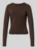 ONLY Regular Fit Langarmshirt aus Baumwoll-Mix Modell 'MIRA' ' Schoko