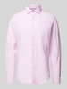 SEIDENSTICKER Koszula lniana o kroju slim fit z kołnierzykiem typu kent Różowawy