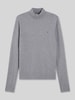 Tommy Hilfiger Slim Fit Langarmshirt mit Mock Neck Mittelgrau