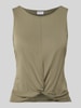PIECES Regular Fit Top aus Viskose-Mix Modell 'ANORA' Khaki