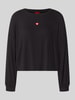 HUGO Bluza o kroju relaxed fit z mieszanki modalu model „HUGO HEART” BLACK