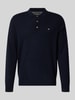 Fynch-Hatton Poloshirt van een mix van merinowol en kasjmier met labelstitching Marineblauw