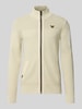 PME Legend Regular Fit Strickjacke aus reiner Baumwolle mit Label-Stitching Weiss