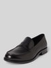 BOSS Loafers van glad leer met penny loafers Zwart