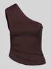 PIECES Blousetop met one-shoulderhals Donkerbruin