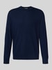 SELECTED HOMME Regular fit gebreide pullover van zuivere merinowol, model 'TRAY' Marineblauw
