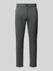 Lindbergh Slim fit stoffen broek met verkort model Middengrijs