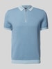 JOOP! Collection Slim Fit Poloshirt mit Reißverschluss Modell 'Simeono' Hellblau