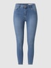 REVIEW Jeansy o kroju skinny fit z efektami znoszenia Niebieski