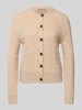 Christian Berg Woman Selection Gebreid jack van wolmix met structuurmotief Ecru