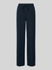 OPUS Straight leg stoffen broek met vaste persplooien, model 'Melane' Marineblauw