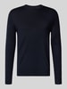 Christian Berg Men Regular Fit Longsleeve aus Merino-Mix Marine