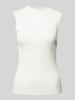 s.Oliver RED LABEL Slim Fit Stricktop aus Viskose-Stretch in Ripp-Optik Offwhite