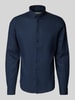 Casual Friday Regular fit linnen overhemd met button-downkraag, model 'Anton' Marineblauw