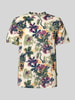 Blend T-Shirt mit geripptem Rundhalsausschnitt Modell 'JEMO' Sand
