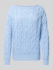 Only Relaxed Fit Strickpullover mit Zopf Struktur Muster Modell 'BRYNN' Hellblau