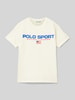 Polo Sport T-Shirt mit Label-Print Ecru