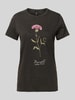 Only Regular Fit T-Shirt aus reiner Baumwolle mit Motiv-Print Modell 'LUCY LIFE' Black