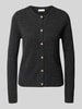 Christian Berg Woman Cardigan mit Rundhalsausschnitt und Knopfverschluss Anthrazit Melange