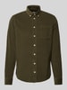 Casual Friday Regular Fit Cordhemd mit Button-Down-Kragen Modell 'ANTON' Khaki