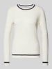 Christian Berg Woman Strickpullover mit gerippten Abschlüssen Offwhite