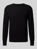 Marc O'Polo Loose fit pullover met ronde hals Zwart