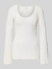Topshop Sweter w kroju regular fit w stylu szydełkowym model 'Fenja' Złamany biały