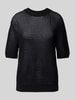 Tommy Hilfiger Regular Fit Häkelpullover aus Baumwoll-Mix Black