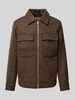 Jack & Jones Premium Regular fit overhemdjack met ritssluiting, model 'BLURUSSEL' Lichtbruin