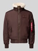 Alpha Industries Bomberjacke mit Reißverschluss und Label-Patch Mittelbraun