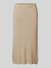 Vila Spódnica z dzianiny o długości do kolan z elastycznym pasem model ‘COMFY’ Beżowy