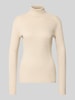 Soyaconcept Rollkragenpullover mit Rippstrickstruktur Sand