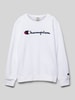 CHAMPION Sweatshirt mit Label-Stitching Weiss