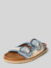 INUOVO Slides in Flecht-Optik Hellblau