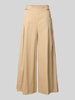 MAC Wide Leg Stoffhose mit verkürztem Schnitt Modell 'Leonie' Beige