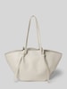 Seidenfelt Shopper mit Knotendetail Hellgrau