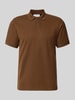 JACK & JONES Slim Fit Poloshirt mit Label-Stitching Modell 'AUSTIN' Mittelbraun