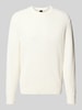 BOSS Orange Regular Fit Strickpullover aus Baumwoll-Mix Modell 'APOKKO' Offwhite